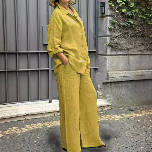 Long sleeve shirt with open back co-ord set