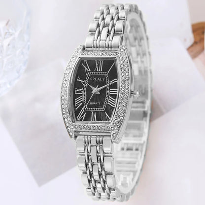 New Women Watch Luxury Rhinestone Watch Fashion Casual Watch Roman Scale Women Quartz Wristwatch Ladies Clock Relogio Feminino