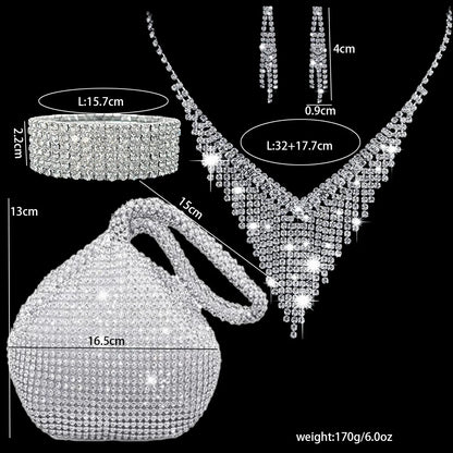 Bridal Jewelry Sets 1 set Rhinestone Alloy 1 Bracelet Earrings Necklace Women's Stylish Artistic Trendy Jewelry Set For Annivers