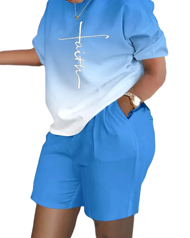 Women's Summer Casual Set - T-Shirt & Shorts 2024