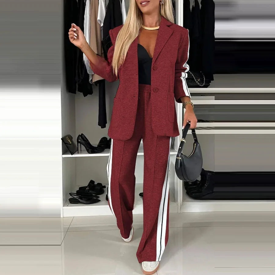 Women's Blazer & Pants Suit - 2 Piece Professional Set