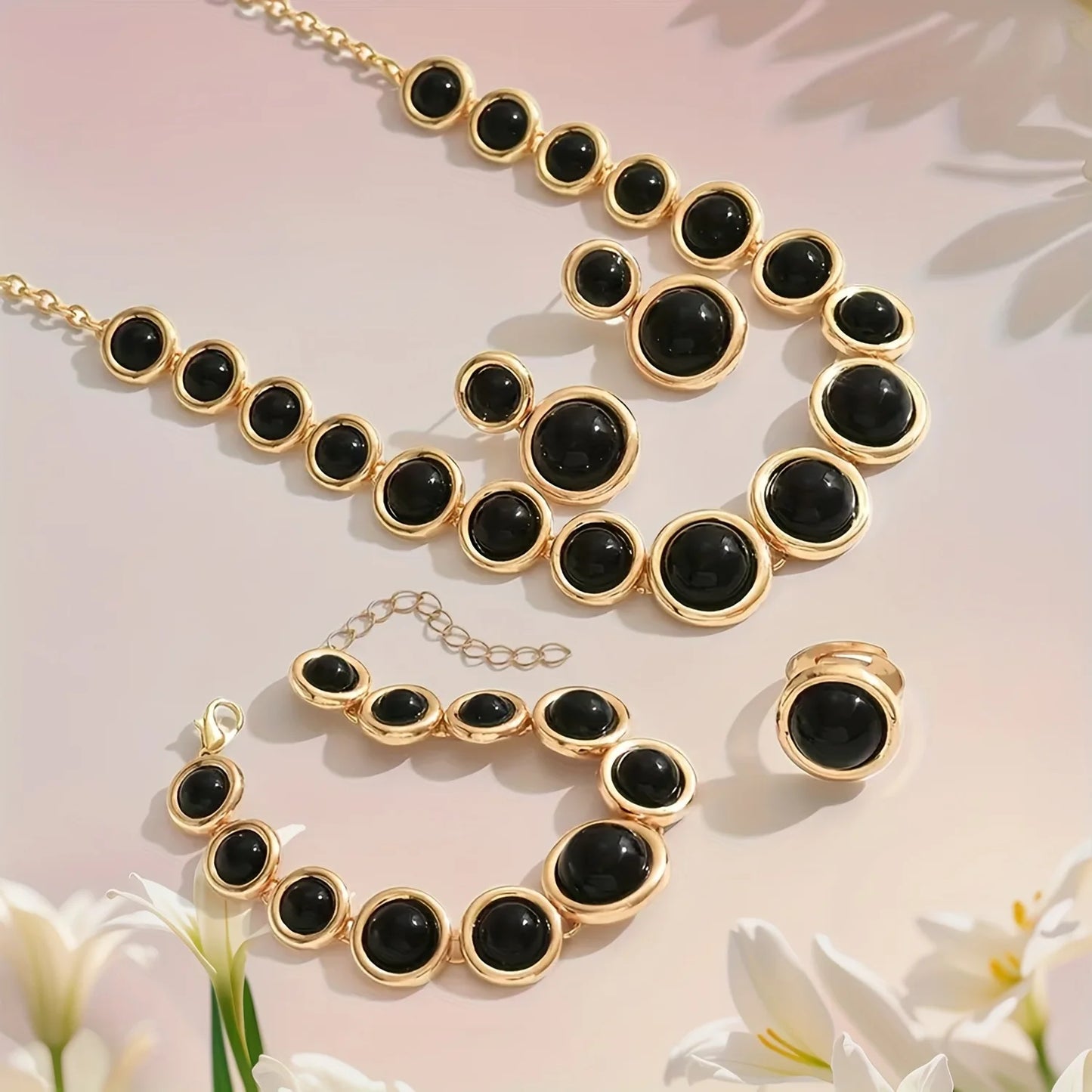 5PCS Elegant Metal Sphere Jewellery  Set for Women – Perfect for Parties, Vacations & Weddings