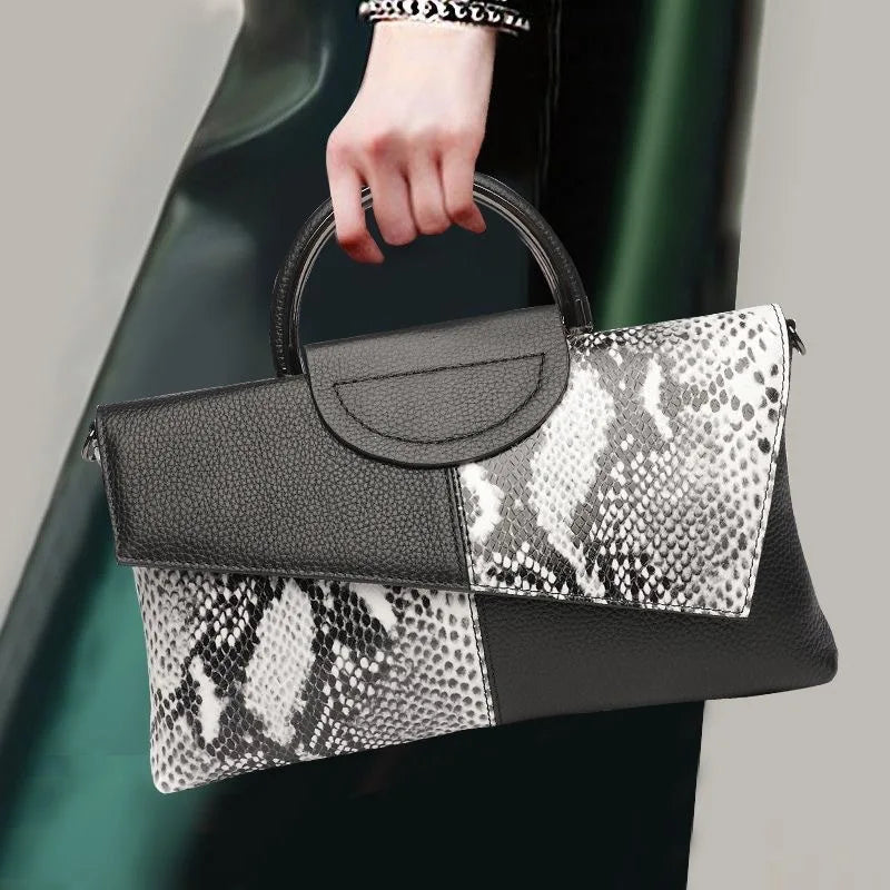 Women's Alligator Pattern Crossbody Bag - PU Leather Handbag
