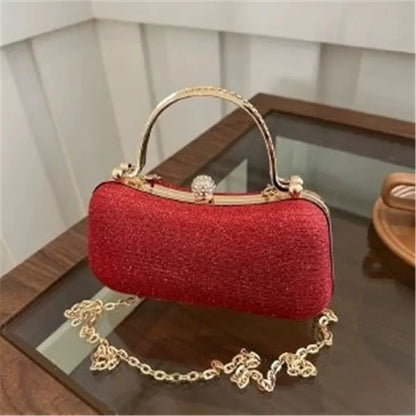 Mini Tote Evening Bag - Rhinestone Chain Purse