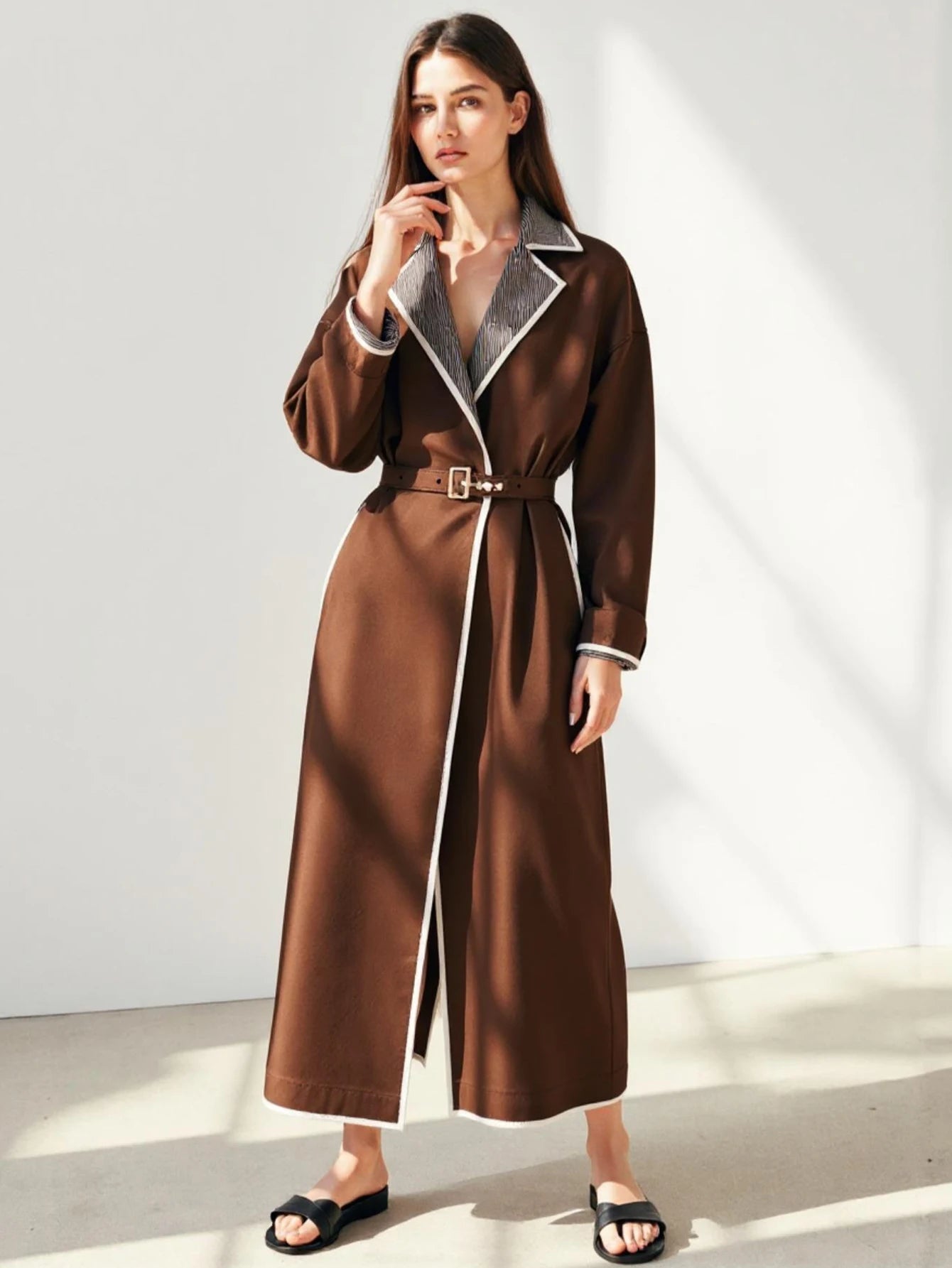 Trench Coat Long Sleeve Shawl Collar
