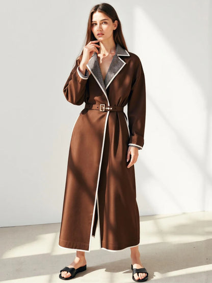Trench Coat Long Sleeve Shawl Collar