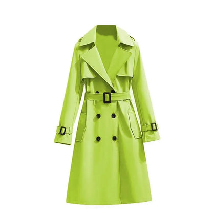 Women's Double-Breasted Trench Coat - British Style Windbreaker