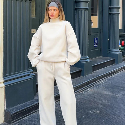 Women's Two Piece Sweater Set - Long Sleeve Sweatpants