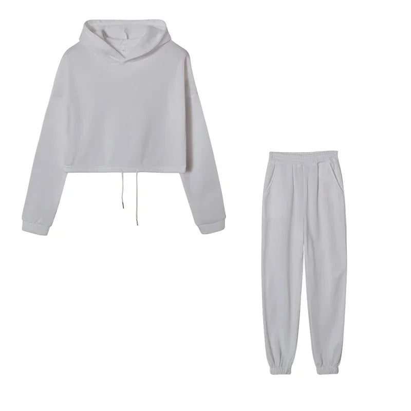 Women's Two Piece Hoodie Set - Casual Joggers Tracksuit