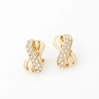 18k Gold Plated Jewelry Set - Wedding Bridal Necklace & Earrings