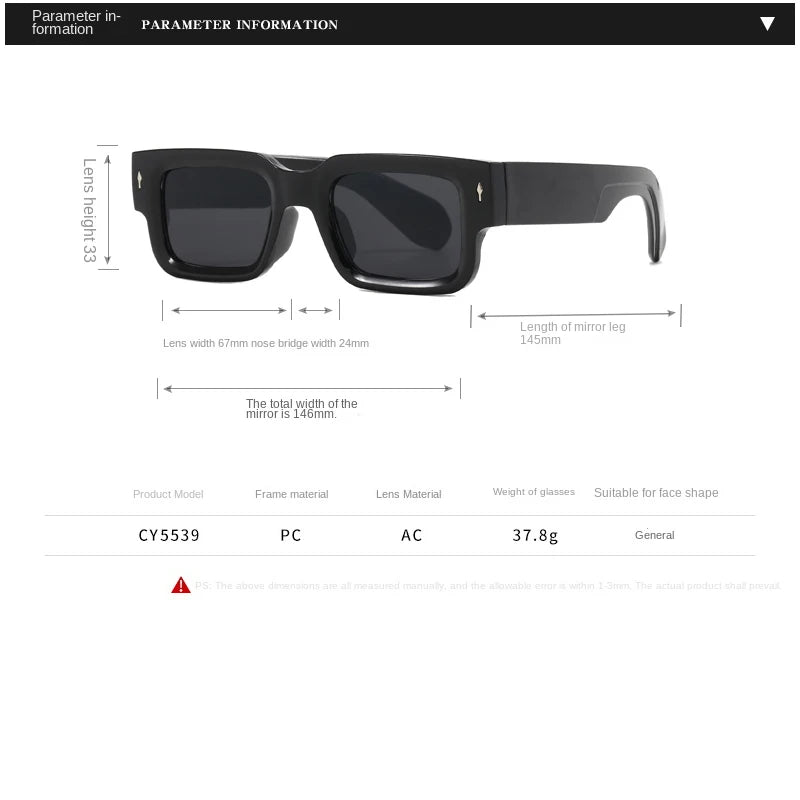 Ocean Color Square Sunglasses – Unisex Fashion Shades