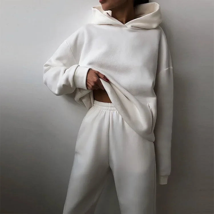 Oversized Hooded Sweatshirt Trousers Street
