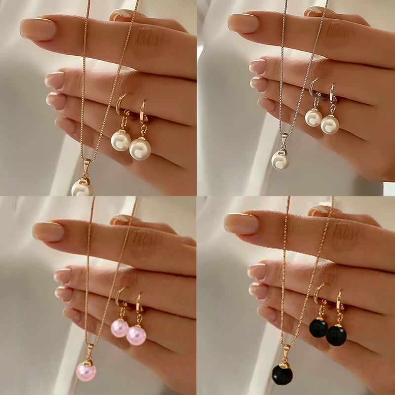 3 Pcs Jewelry Set Of Earring Pendant Necklace For Women Exquisite Fashion Wedding Gift