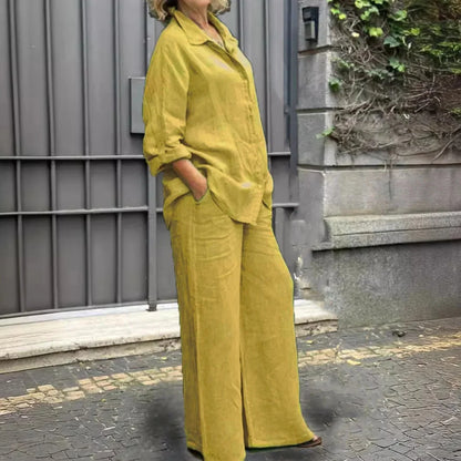 Long sleeve shirt with open back co-ord set