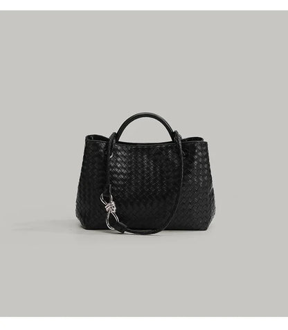 Women's Large Capacity Tote Bag - Woven Design Handbag