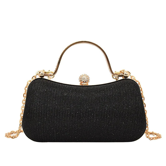 Mini Tote Evening Bag - Rhinestone Chain Purse