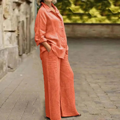 Long sleeve shirt with open back co-ord set