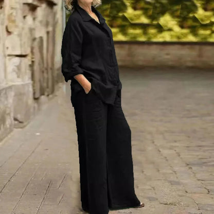 Long sleeve shirt with open back co-ord set