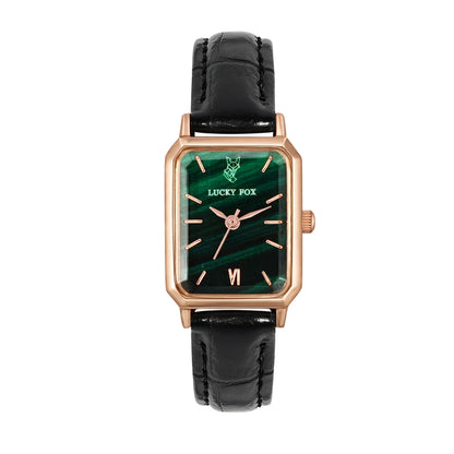 Women Watches LUCKY FOX Green Leather Ladies Watch