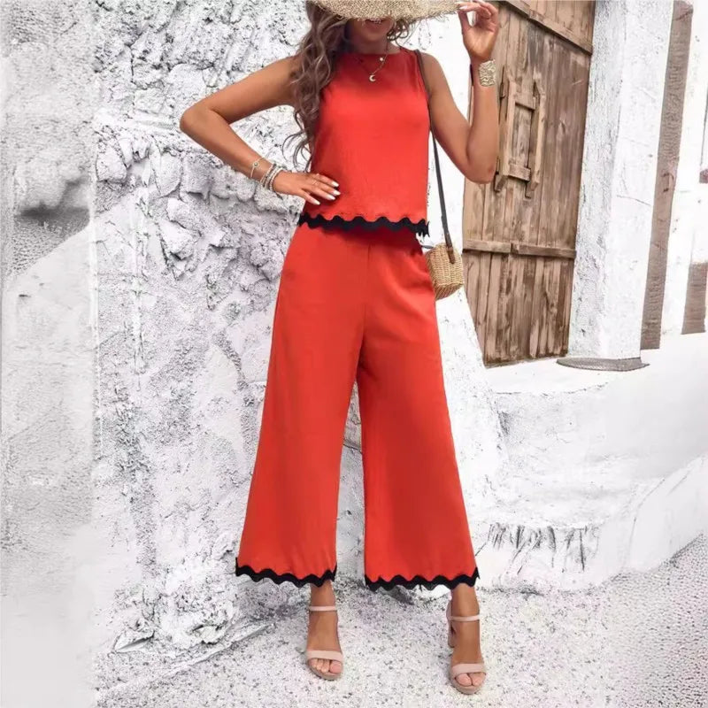 Summer Green Shirt Top Pants 2 Piece Set Fashion Casual Suit New 2024 Female Elegant Office Sweet Sets Women's Clothing Solid