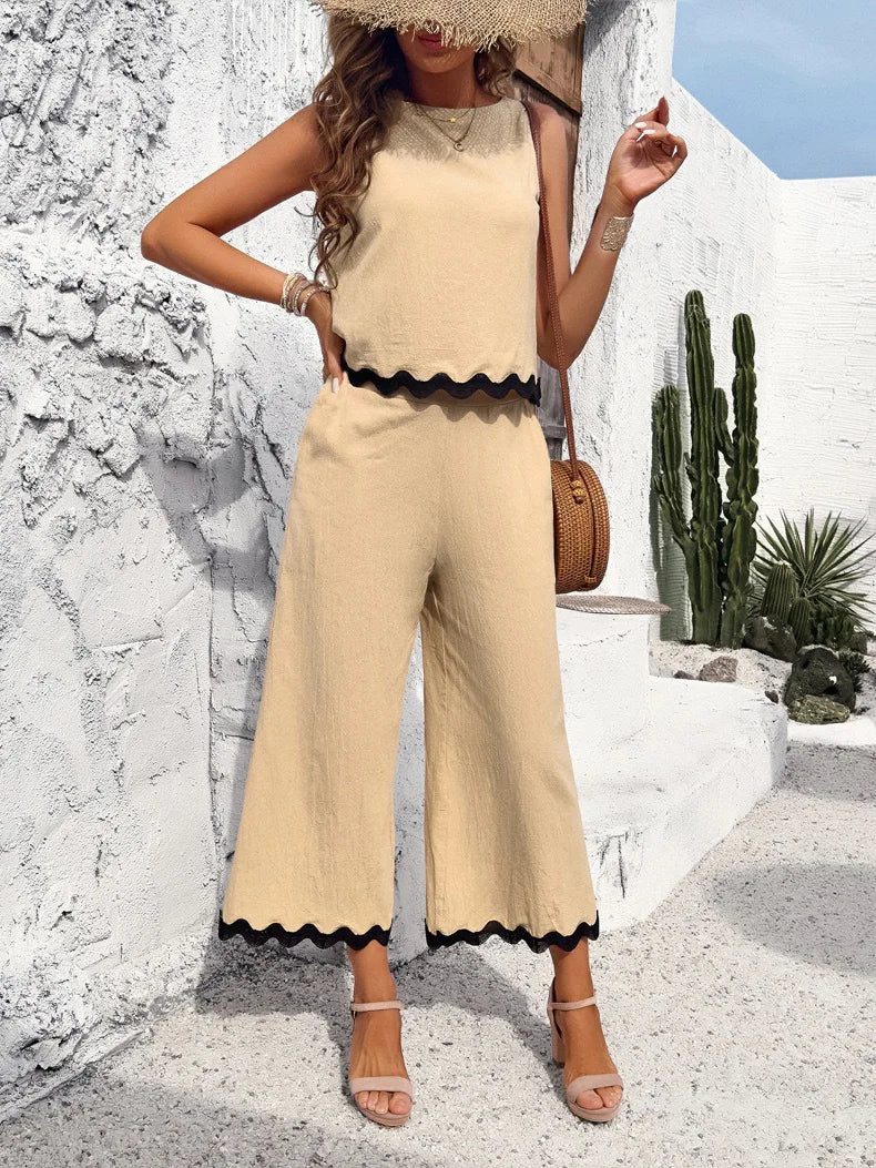 Summer Green Shirt Top Pants 2 Piece Set Fashion Casual Suit New 2024 Female Elegant Office Sweet Sets Women's Clothing Solid