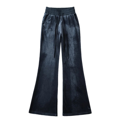 Women's Y2K Velvet Set - Hooded Cardigan & Straight Pants
